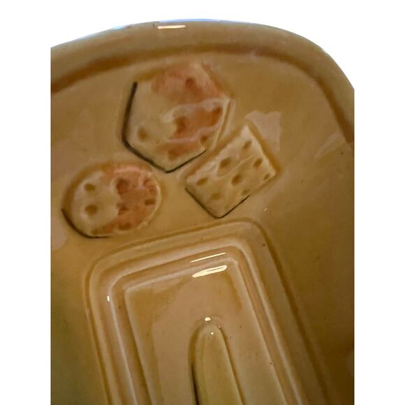Vintage Ceramic Cheese & Cracker Serving Dish Tray Los Angeles Potteries MCM - Picture 15 of 16